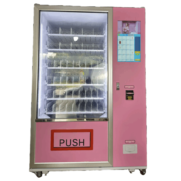 Intelligent 24-hour snack and drink vending machine with smart features