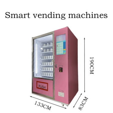 Intelligent 24-hour snack and drink vending machine with smart features