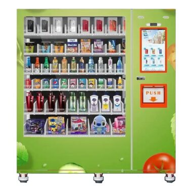 24-hour refrigerated frozen food vending machine for ice cream and meals