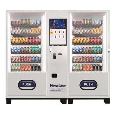  24-hour combo snack and drink vending machine with double cabinet