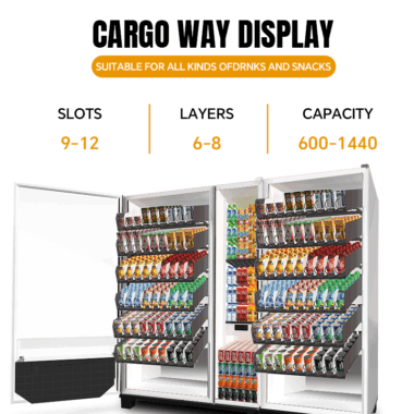  24-hour combo snack and drink vending machine with double cabinet