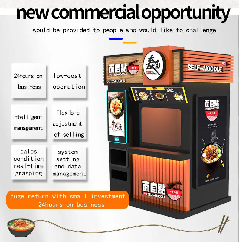 32-inch touchscreen hot food vending machine for instant noodles