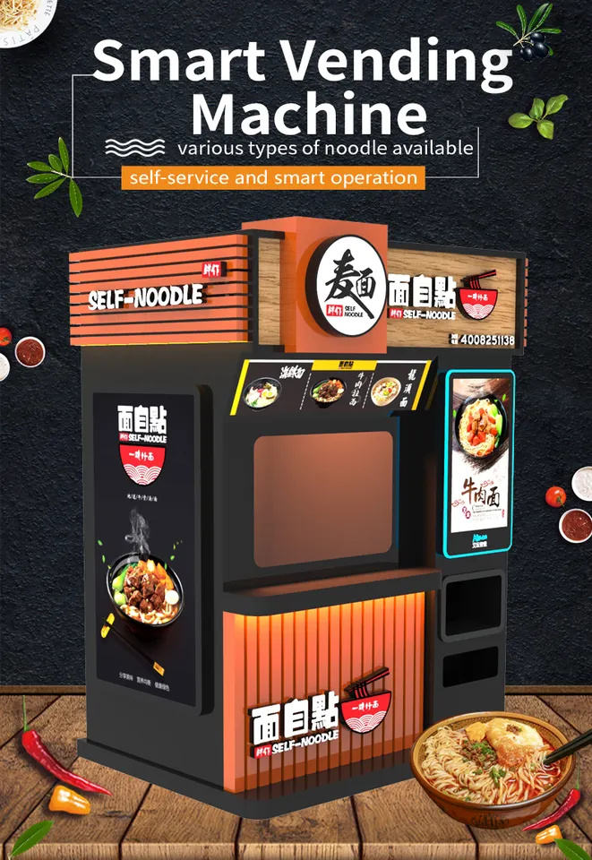 32-inch touchscreen hot food vending machine for instant noodles