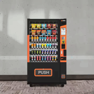 Smart combo vending machine for food and beverages with cake display