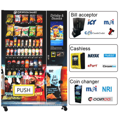  LED light drinks combo vending machine for beer, Coca-Cola, and beverages