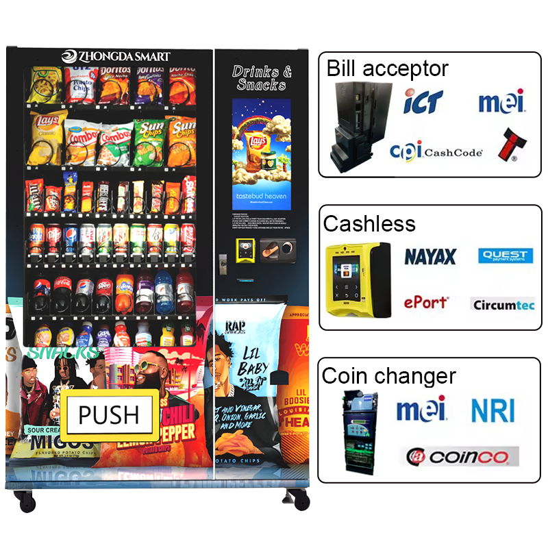 LED light drinks combo vending machine for beer, Coca-Cola, and beverages
