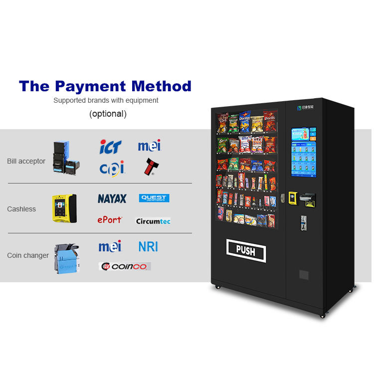 Outdoor combo vending machine with rain shelter and factory OEM support