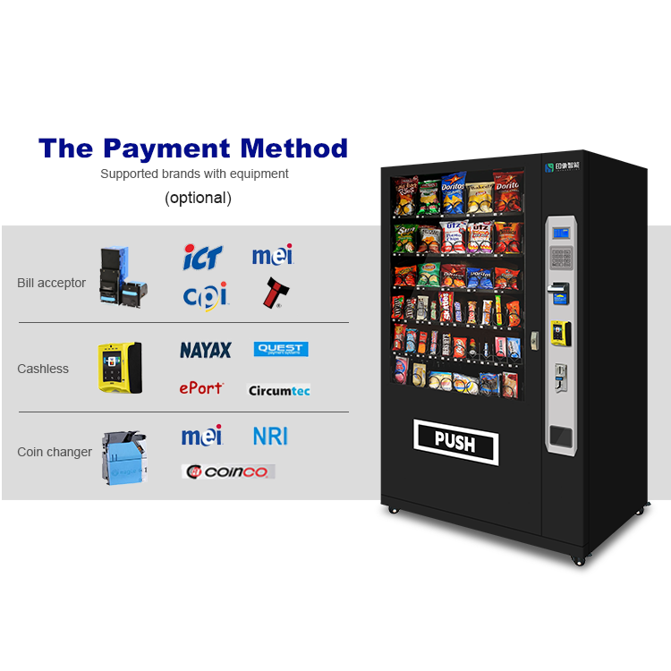 Refrigerated snack and beverages vending machine for retail use
