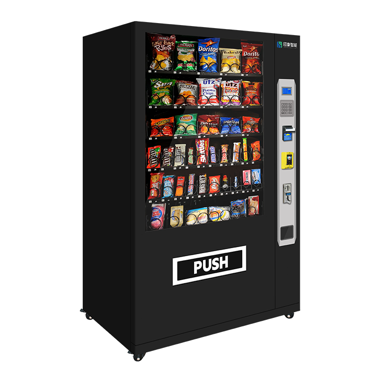 Refrigerated snack and beverages vending machine for retail use