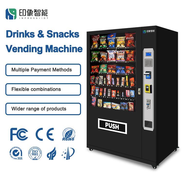 Refrigerated snack and beverages vending machine for retail use