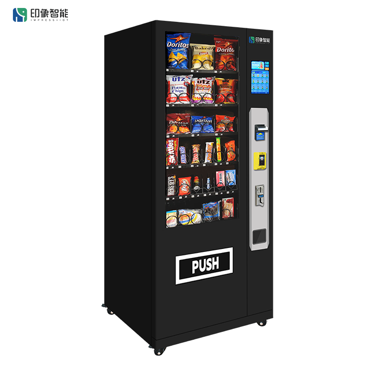 Smart snack and drinks combo vending machine with touchscreen