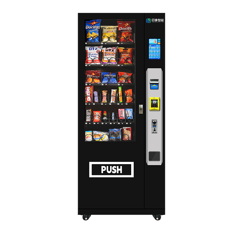 Smart snack and drinks combo vending machine with touchscreen