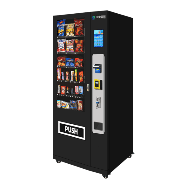 Smart snack and drinks combo vending machine with touchscreen