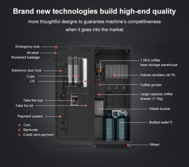 TCN large combo coffee, snack, and beverage vending machine for business