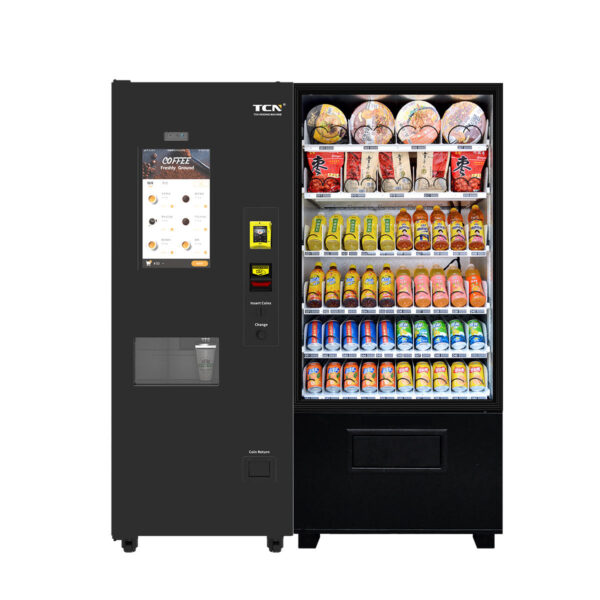 TCN Large Combo Coffee Vending Machine – Snack & Beverage Vending for Business Use (5) TCN large combo coffee, snack, and beverage vending machine for business